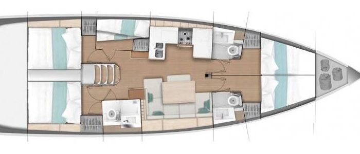 Jeanneau Sun odyssey 490 - plánek