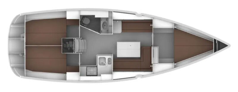 Bavaria 36 Cruiser - půdorys