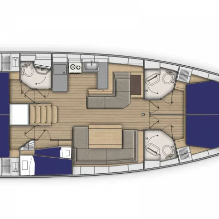 Beneteau Oceanis 51.1 - půdorys