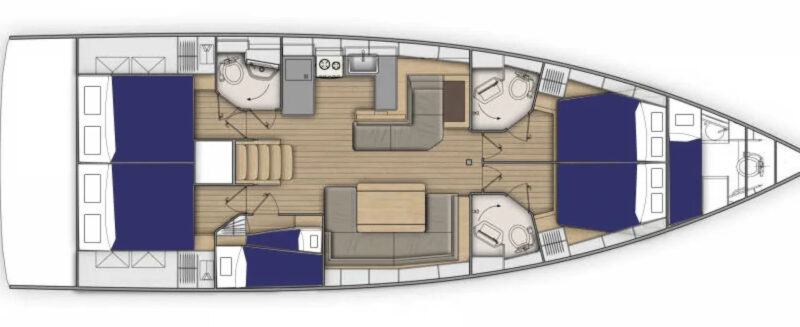 Beneteau Oceanis 51.1 - půdorys