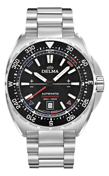 Hodinky Delma Oceanmaster Automatic s černou lunetou a ocelovým řemínkem