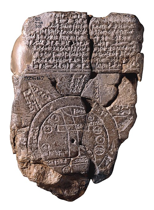 Babylónská mapa světa (tzv. Imago Mundi), 6. stol. př. n. l.