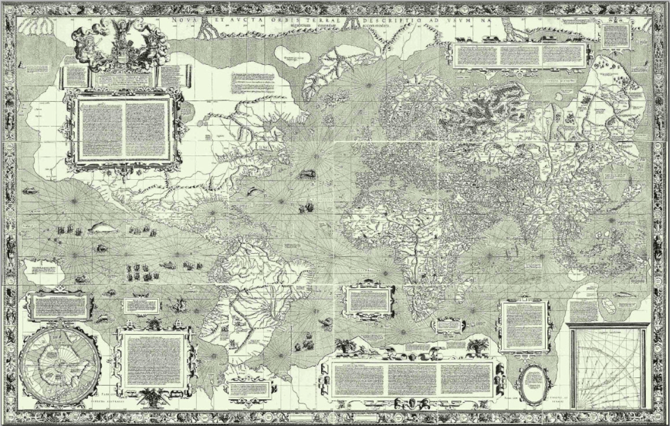 Mapa světa od Gerharda Mercatora (1569)