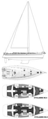 Beneteau Cyclades 50 - plánek lodi