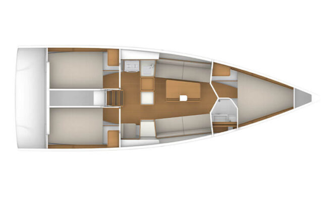 Vnitřní uspořádání Beneteau First 36