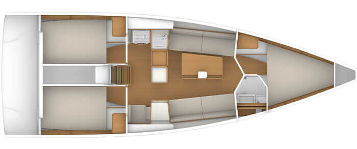 Vnitřní uspořádání Beneteau First 36
