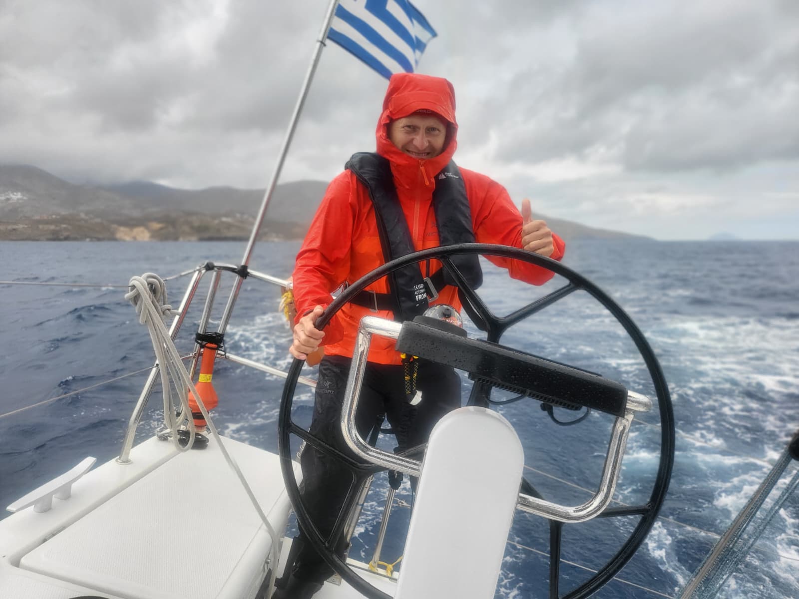 Plavba v Řecku na Beneteau First 36 - náklon