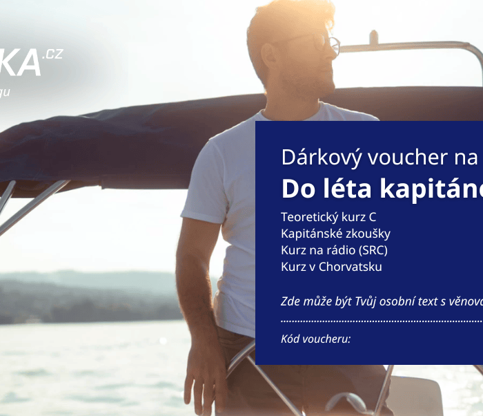 Dárkový voucher na balíček Do léta kapitánem v obdélníkové variantě