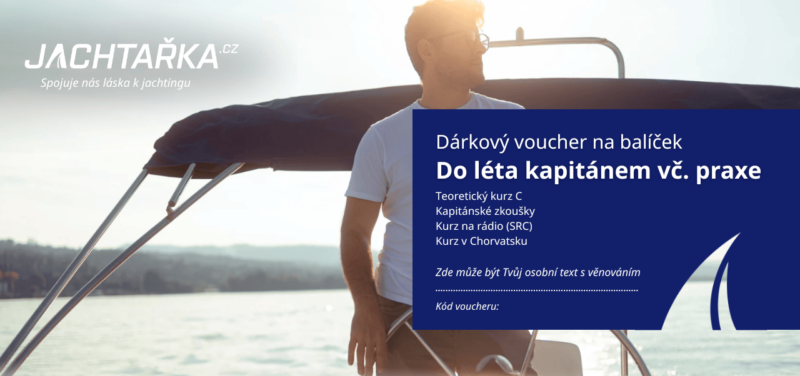 Dárkový voucher na balíček Do léta kapitánem v obdélníkové variantě