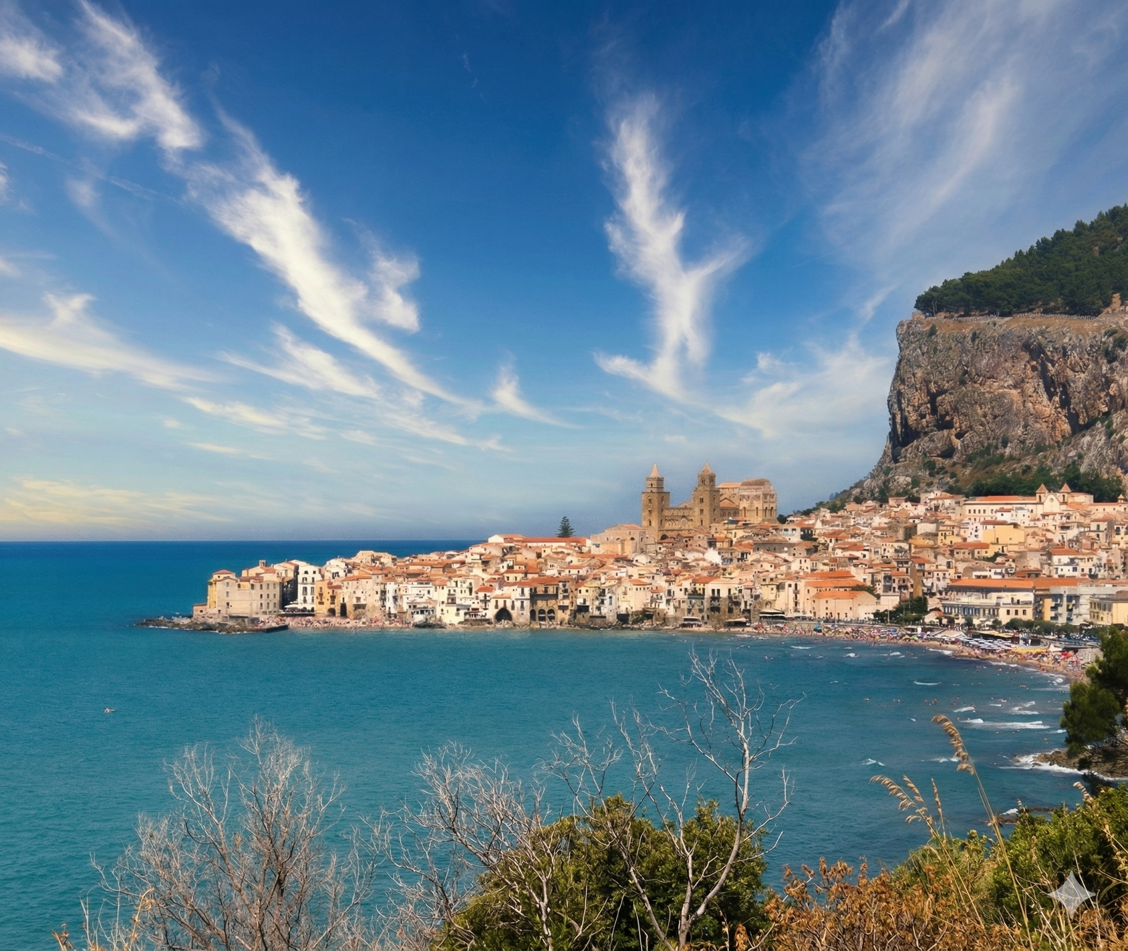 Pohled na Sicílii v Itálii