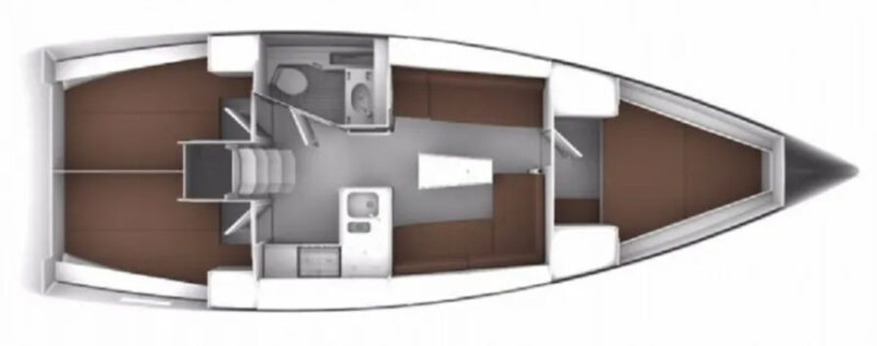 Bavaria 37 Cruiser - plán lodi