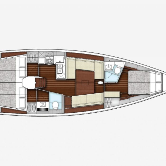 Plachetnice X-Yachts X-43 - plánek interiér