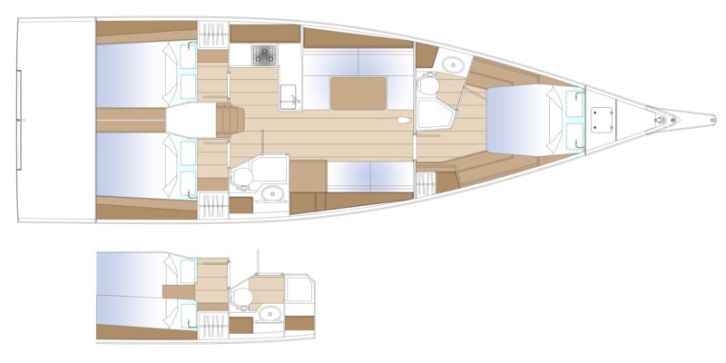 Solaris 44 - plán interiéru
